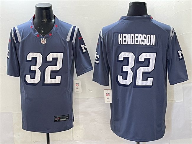 Men's New England Patriots #32 TreVeyon Henderson 2025 “Rivalries” Stitched Football Jersey Men's New England Patriots #32 TreVeyon Henderson 2025 “Rivalries” Stitched Football Jersey